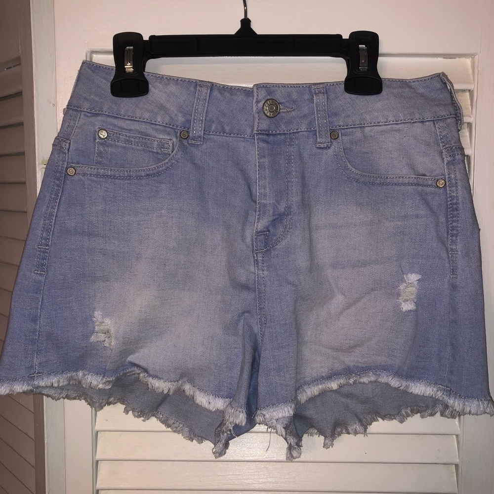 Light washed jean shorts